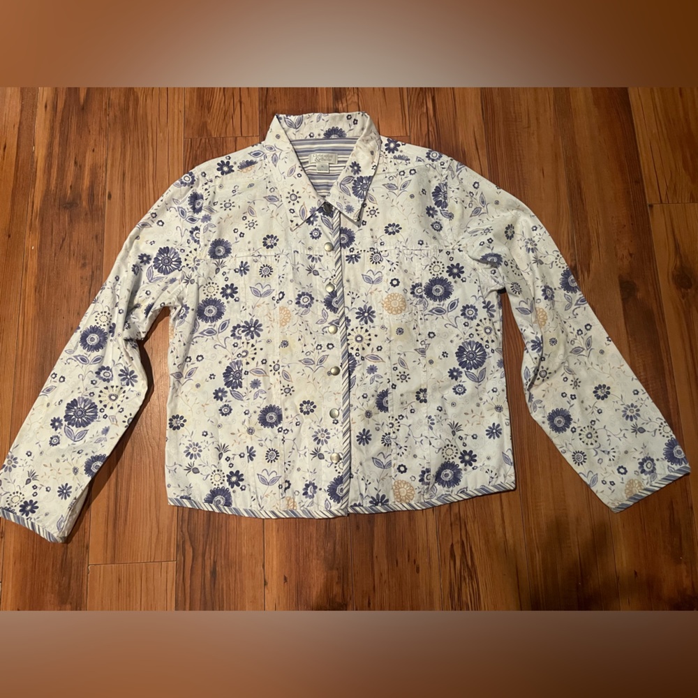 Coldwater Creek Cottagecore Floral Cotton Jacket XL